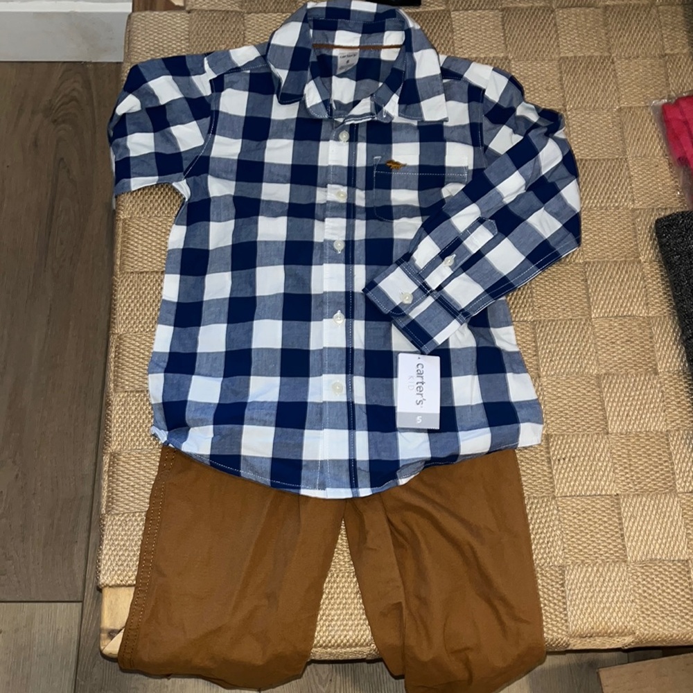 Carters two piece boy outfit sz5